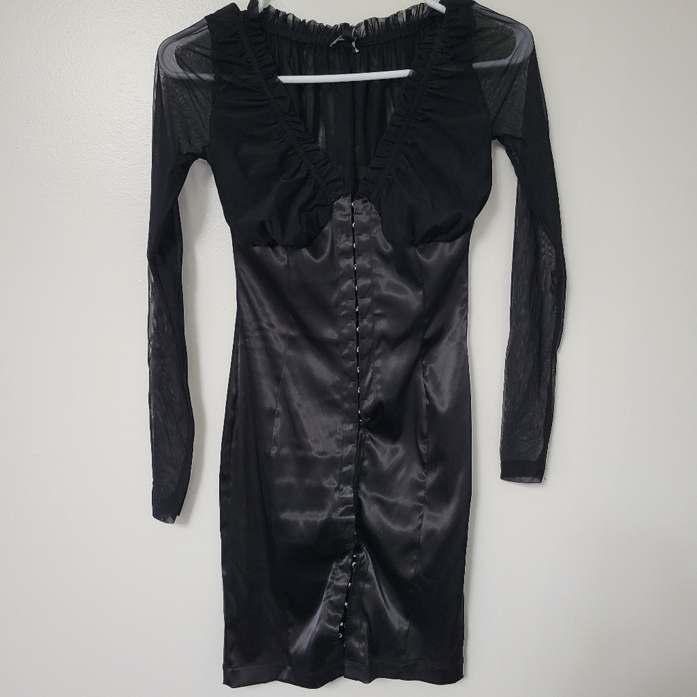 LBD - Satin & Sheer Mini Dress